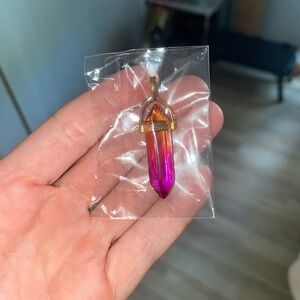 Pink and Orange Crystal Pendant